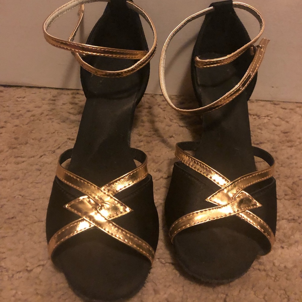 Vintage black and gold heels